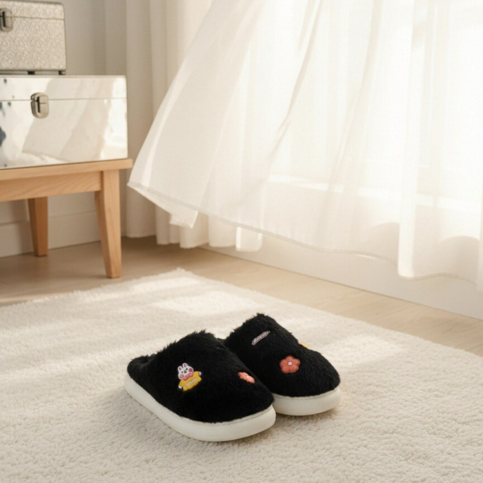 Papuci de casa pufosi L721negru [5]