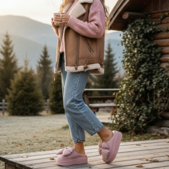 Papuci de casa pufosi L735roz [5]