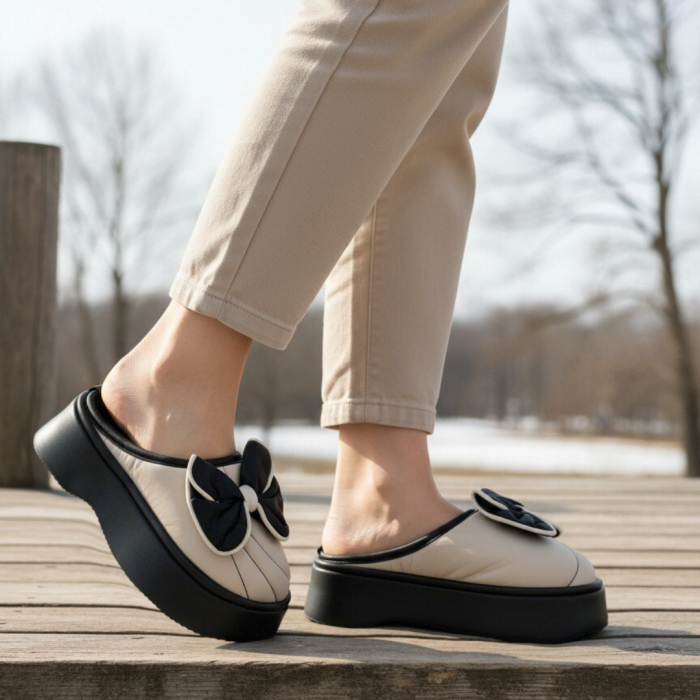 Papuci de casa pufosi L723bej [1]