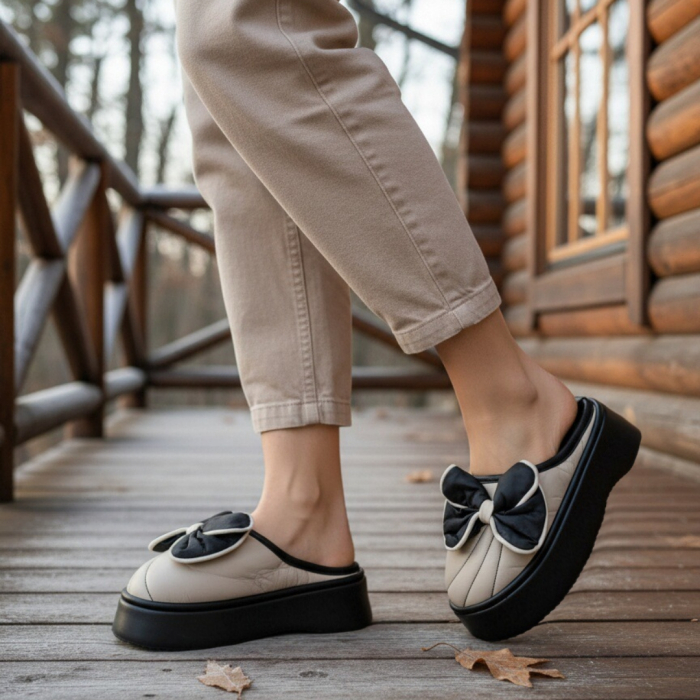 Papuci de casa pufosi L723bej [7]