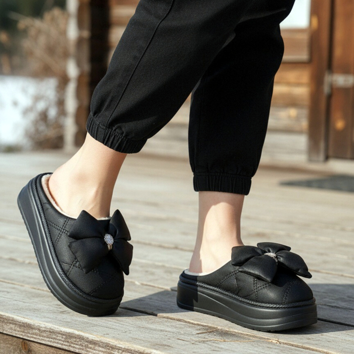 Papuci de casa pufosi L735negru [3]