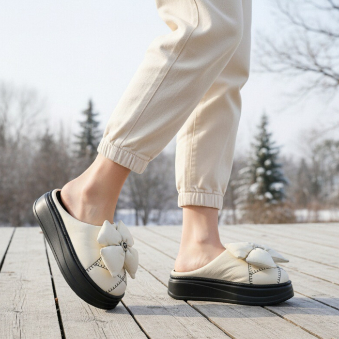 Papuci de casa pufosi L735alb [6]