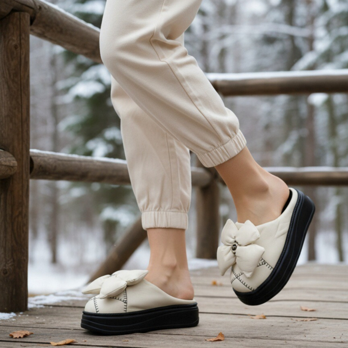 Papuci de casa pufosi L735alb [3]