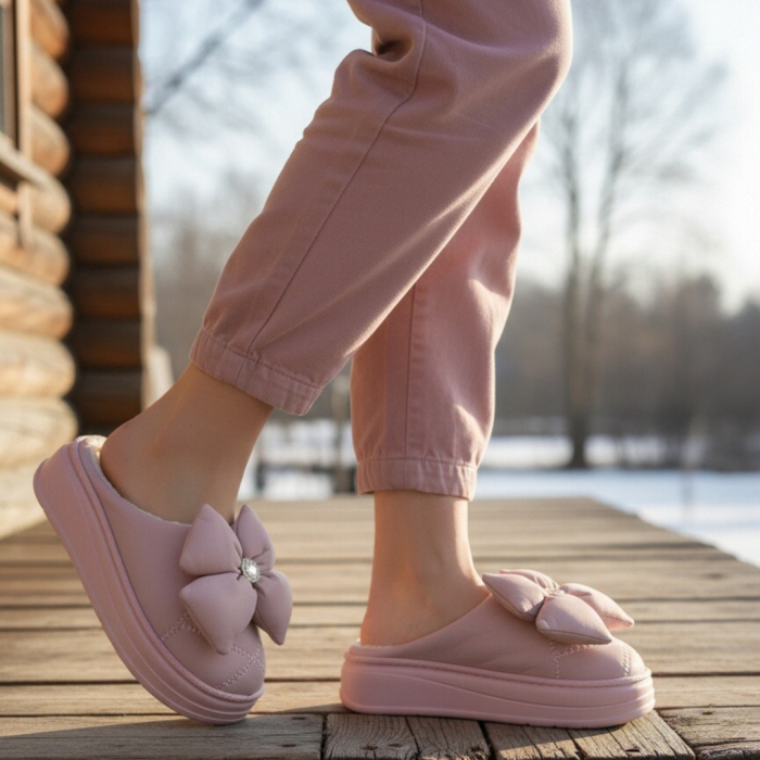 Papuci de casa pufosi L735roz [8]
