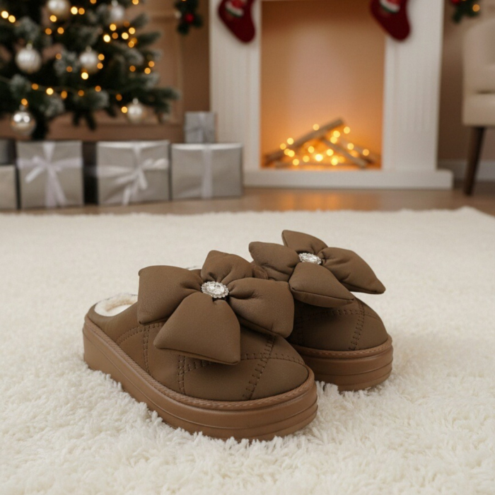 Papuci de casa pufosi L735maro [6]