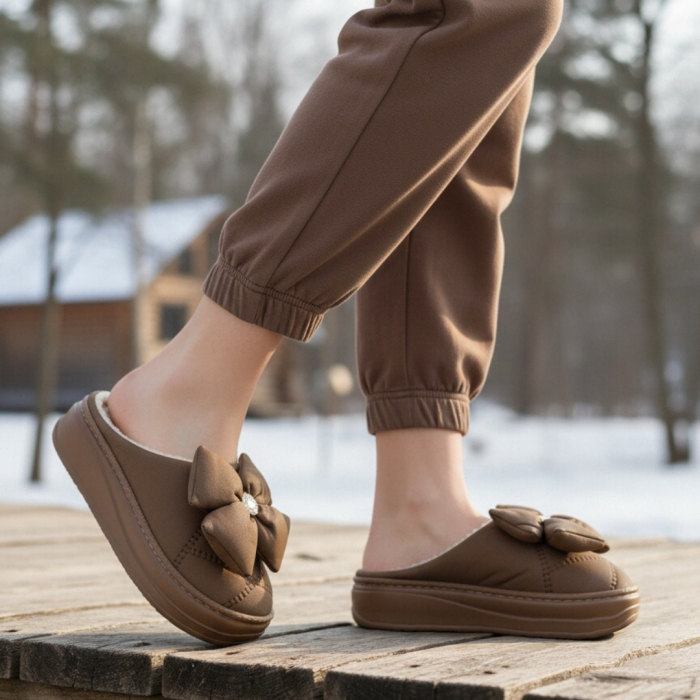 Papuci de casa pufosi L735maro [4]