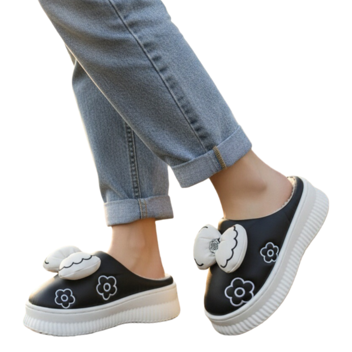 Papuci de casa pufosi L736negru [2]