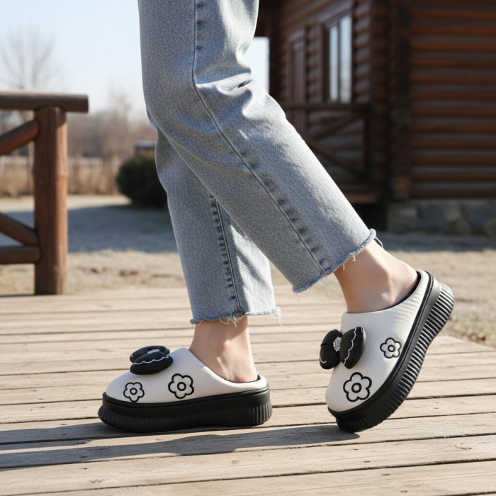 Papuci de casa pufosi L736alb [1]