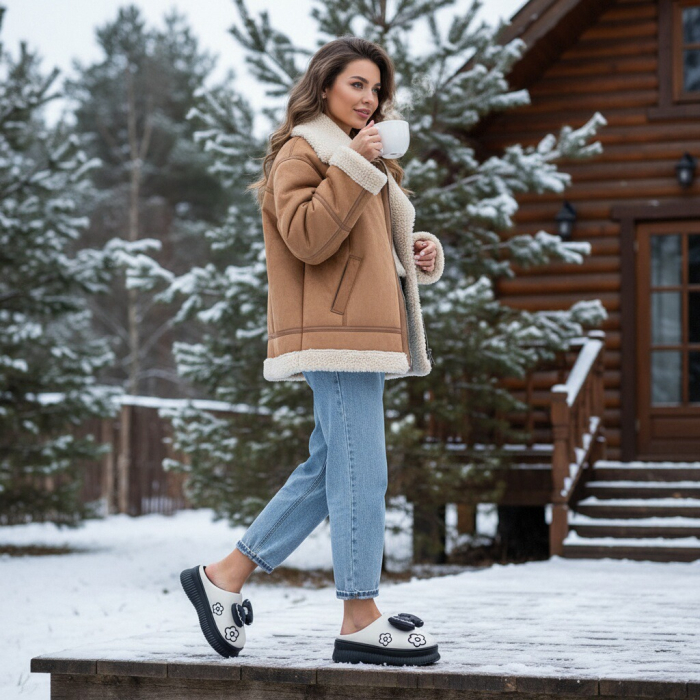 Papuci de casa pufosi L736alb [6]