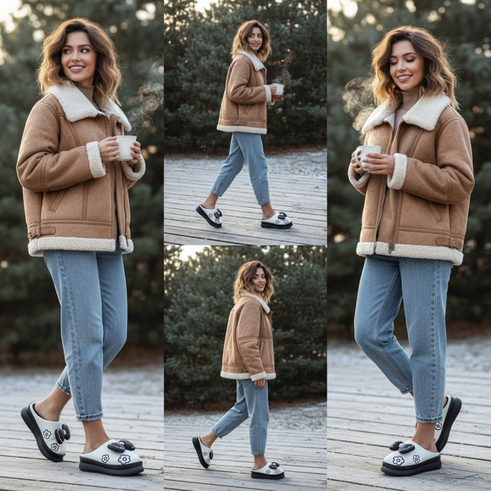 Papuci de casa pufosi L736alb [7]