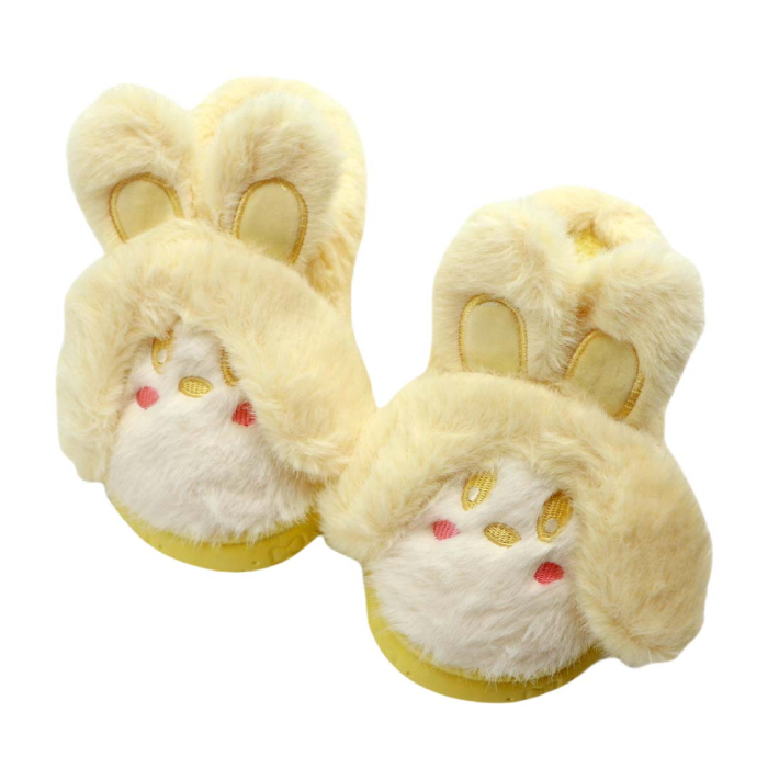 Papuci de casa pufosi, model Iepuras L638galben [15]