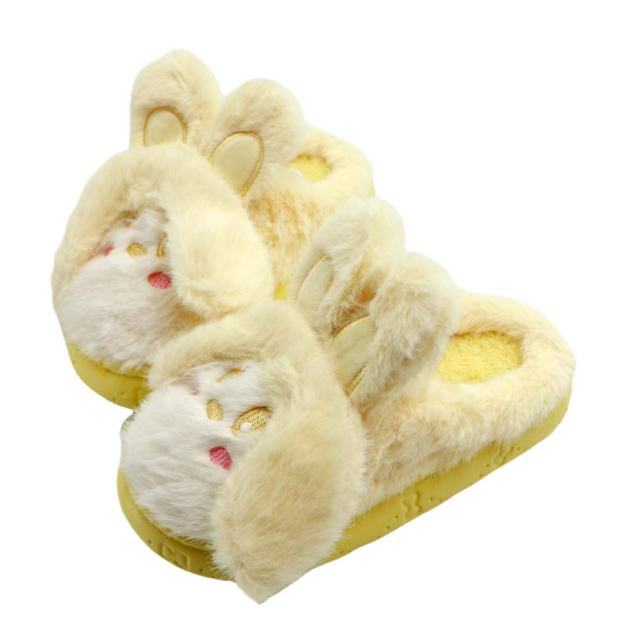 Papuci de casa pufosi, model Iepuras L638galben [12]