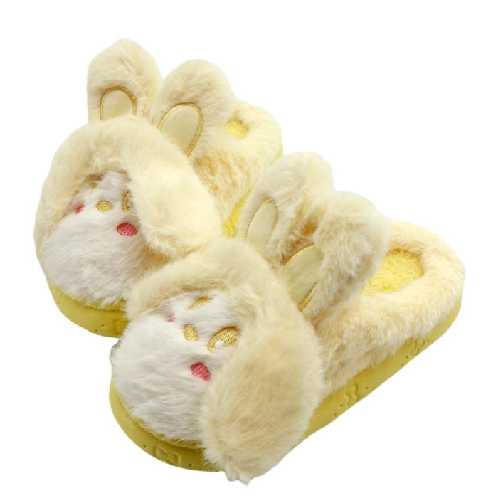Papuci de casa pufosi, model Iepuras L638galben [14]