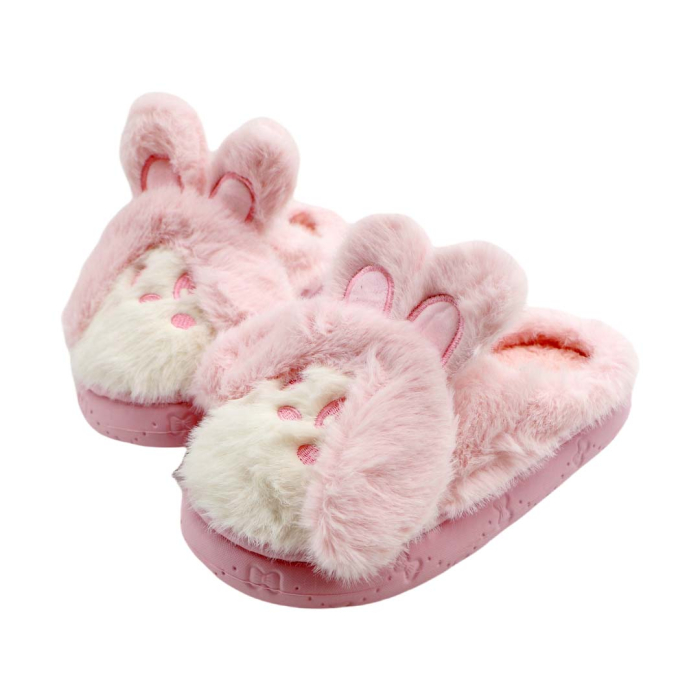 Papuci de casa pufosi, model Iepuras L638roz [17]