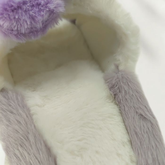 Papuci de casa pufosi, model Iepuras P2079mov [9]