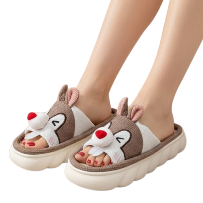 Papuci de casa veseli, model Iepuras P2076maro [2]