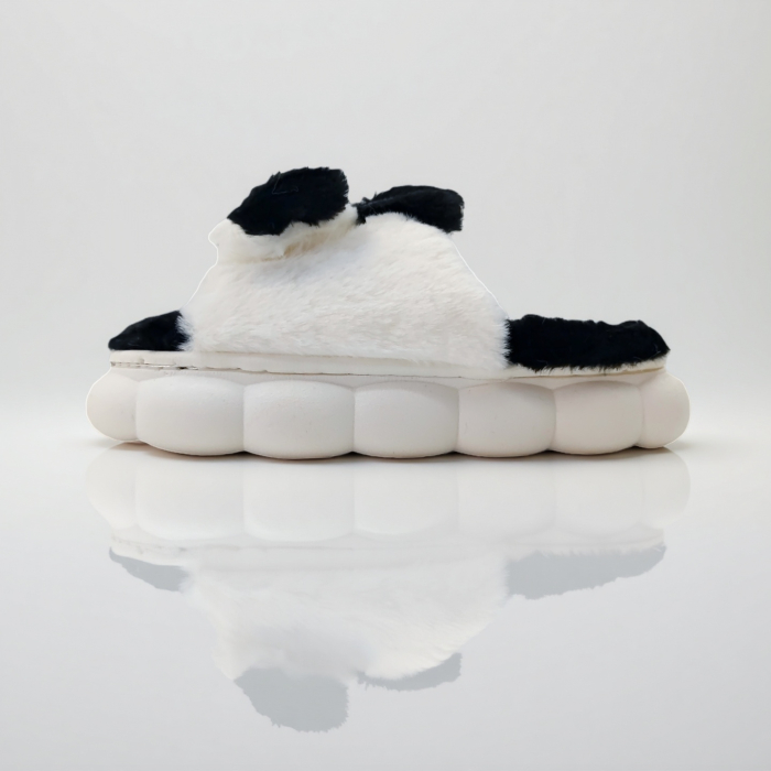 Papuci de casa pufosi, model Iepuras P2079negru [3]