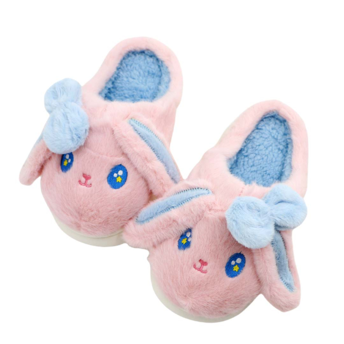 Papuci de casa pufosi, model Iepure amuzant C106roz [8]