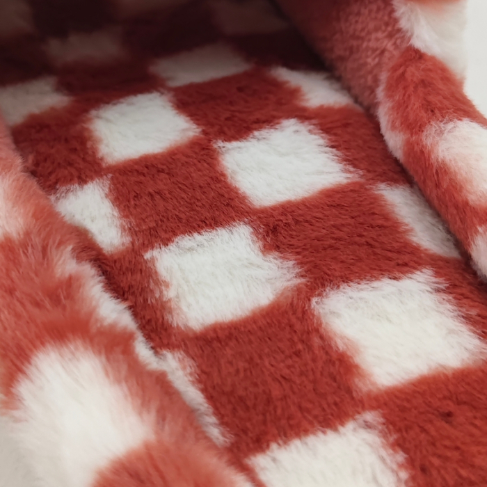 Papuci de casa pufosi, model in carouri H15roz [10]