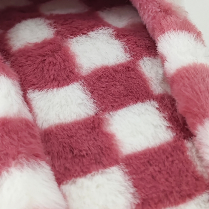 Papuci de casa pufosi, model in carouri H15mov [11]