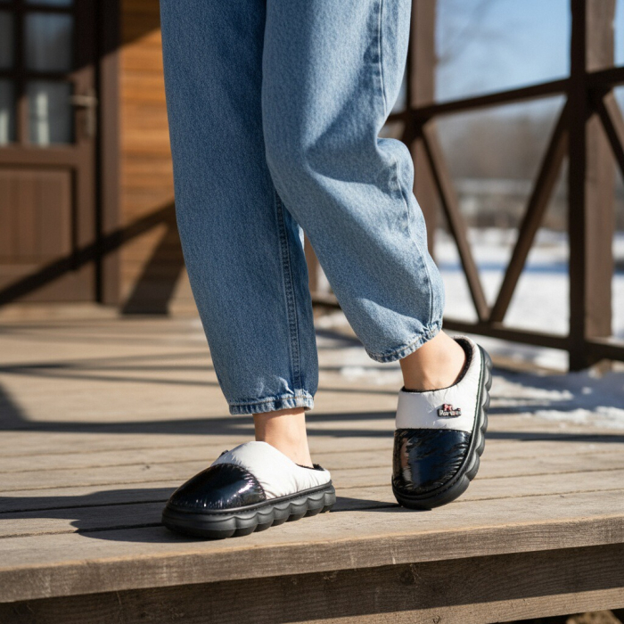 Papuci de casa pufosi L666negru [6]