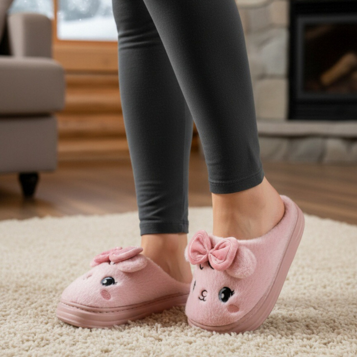 Papuci de casa pufosi si haiosi L679mov [3]