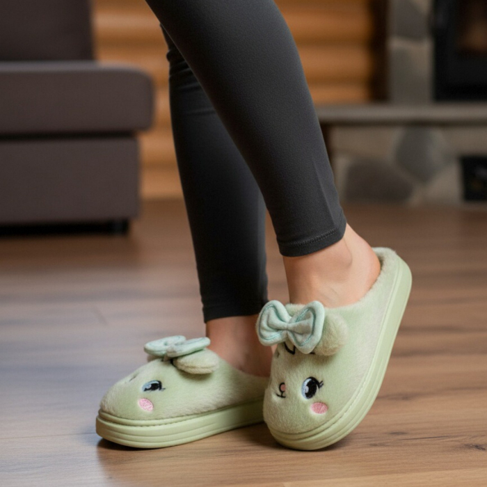 Papuci de casa pufosi si haiosi L679verde [1]