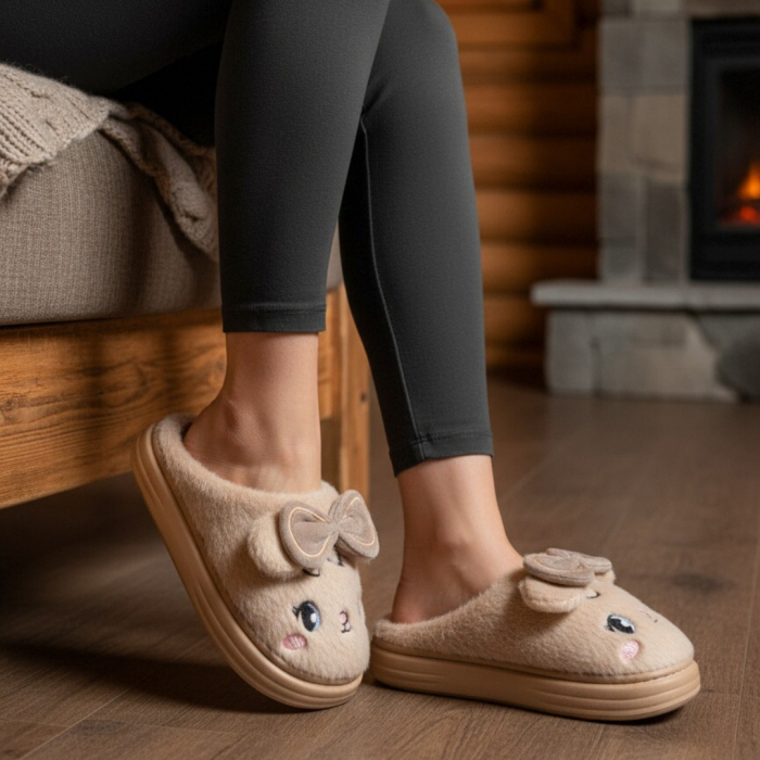 Papuci de casa pufosi si haiosi L679maro [4]