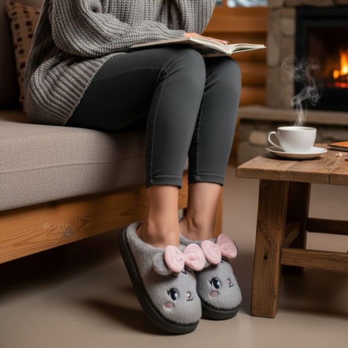 Papuci de casa pufosi si haiosi L679gri [5]