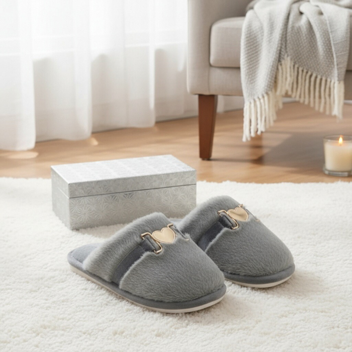 Papuci de casa pufosi WF910gri [5]