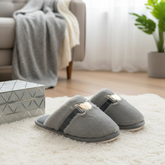 Papuci de casa pufosi WF910gri [6]