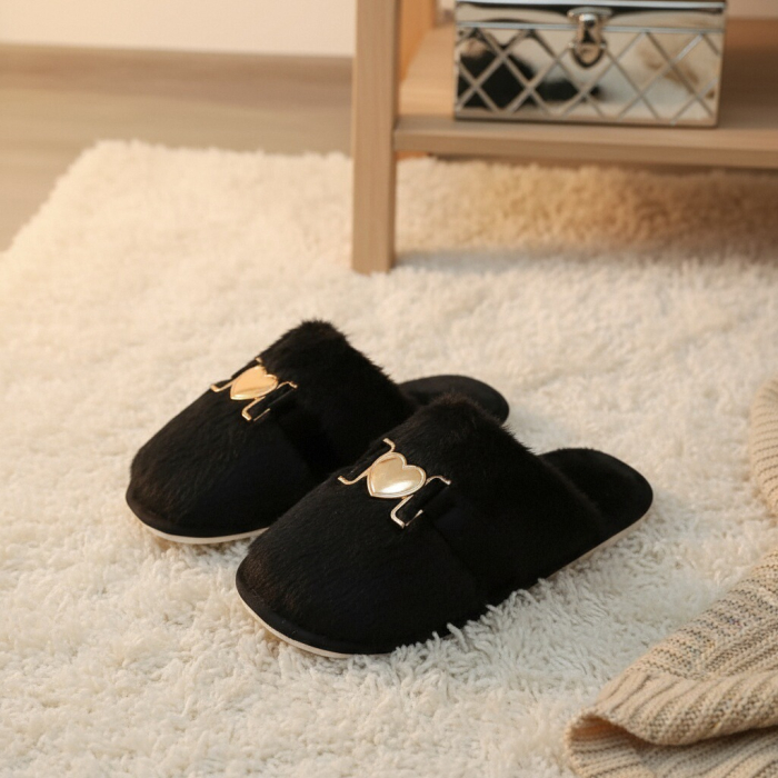 Papuci de casa pufosi WF910negru [4]