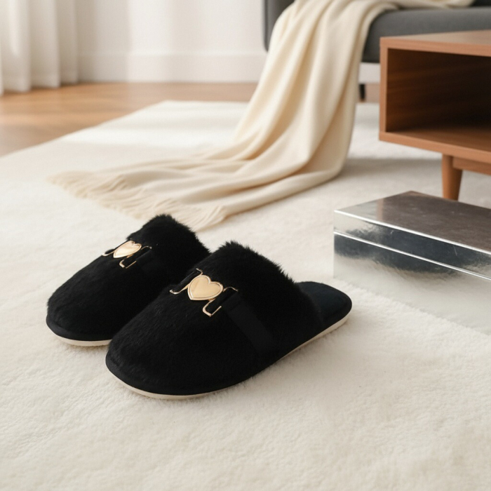 Papuci de casa pufosi WF910negru [5]