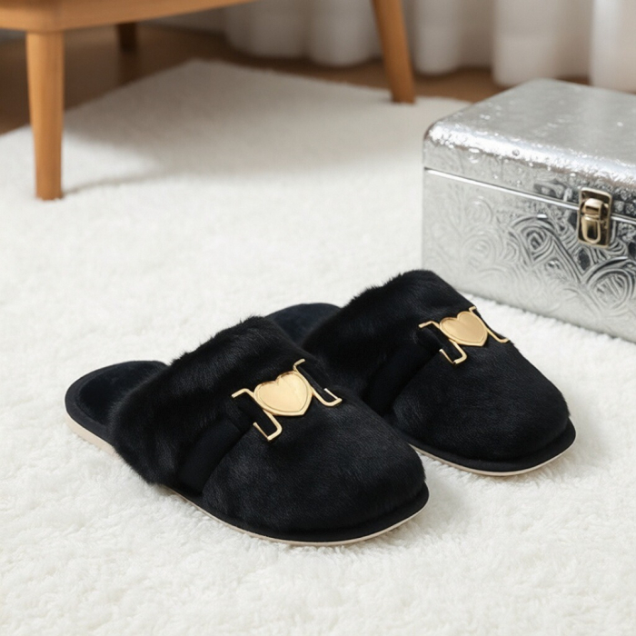 Papuci de casa pufosi WF910negru [8]