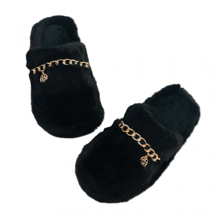 Papuci de casa pufosi WP-8216negru [3]