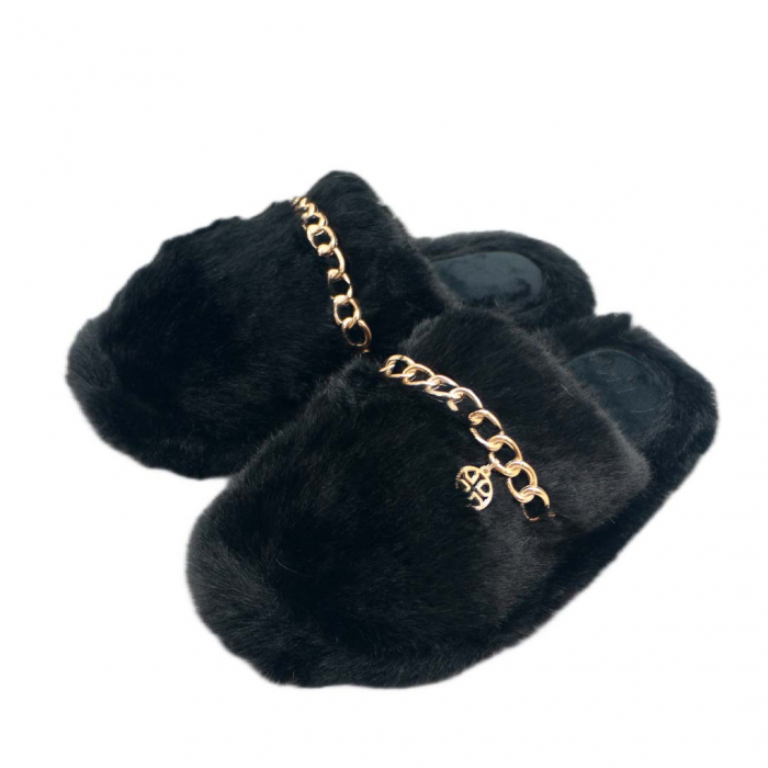 Papuci de casa pufosi WP-8216negru [5]