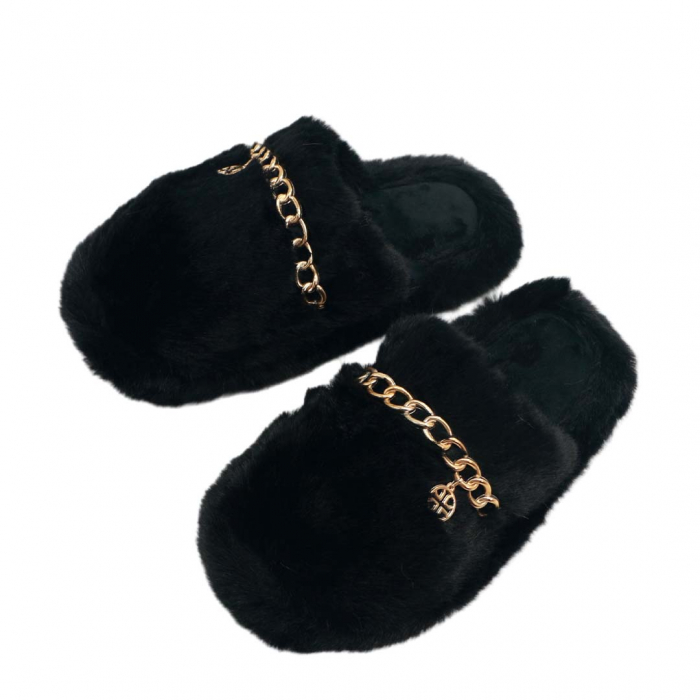Papuci de casa pufosi WP-8216negru [1]