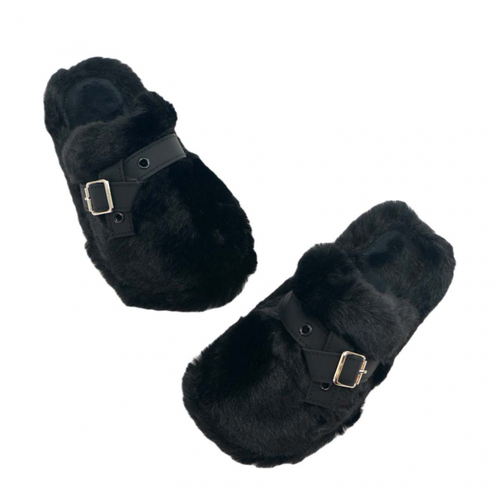 Papuci de casa pufosi WP-8219negru [3]