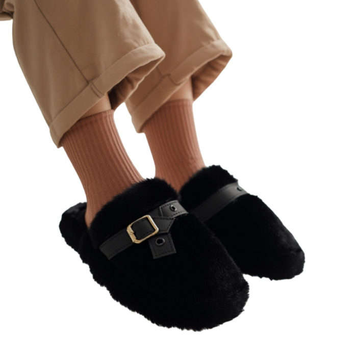 Papuci de casa pufosi WP-8219negru [5]