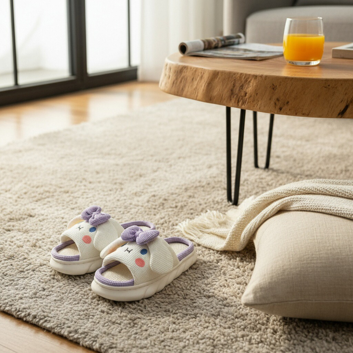 Papuci de casa veseli, model Iepuras P2071mov [8]