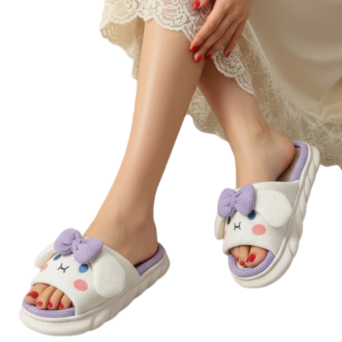 Papuci de casa veseli, model Iepuras P2071mov [2]