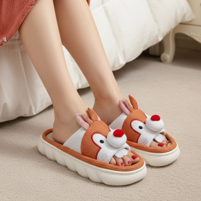 Papuci de casa veseli, model Iepuras P2076portocaliu [1]