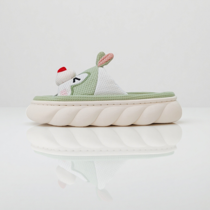 Papuci de casa veseli, model Iepuras P2076verde [3]