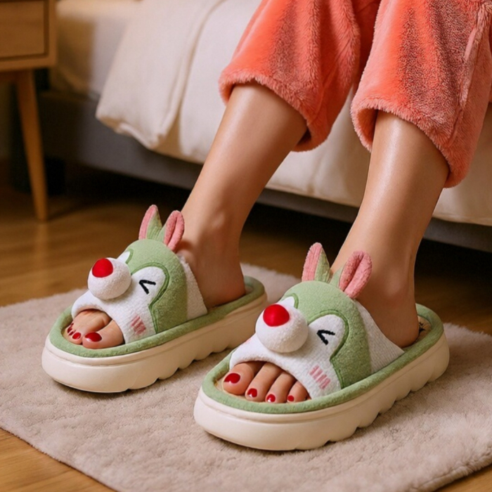 Papuci de casa veseli, model Iepuras P2076verde [1]