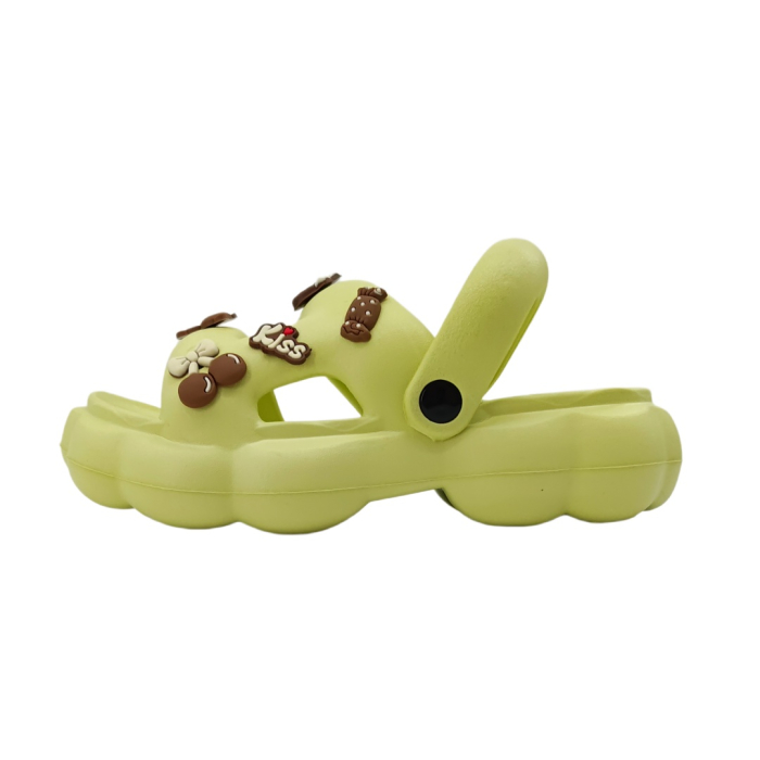 Papuci veseli cu bareta si platforma NUO-398verde [6]