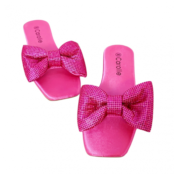 Papuci cu funda decorativa F21fucsia [5]