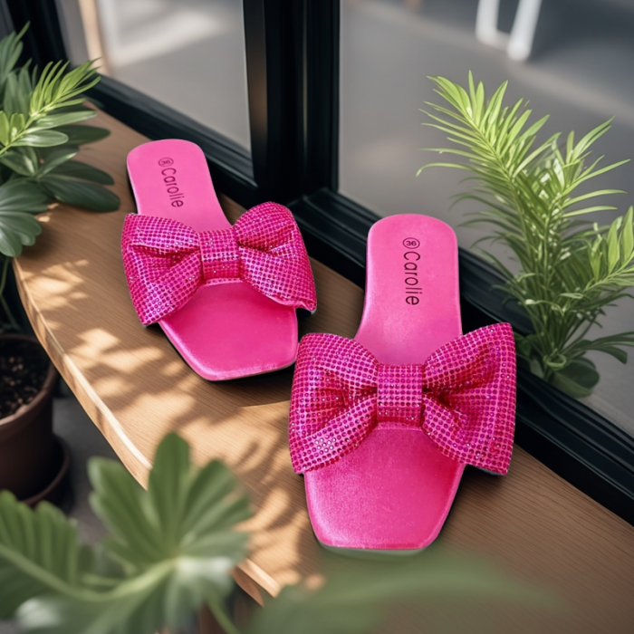 Papuci cu funda decorativa F21fucsia [3]