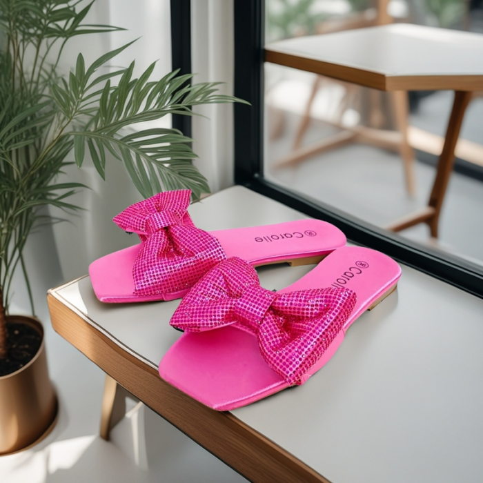 Papuci cu funda decorativa F21fucsia [8]