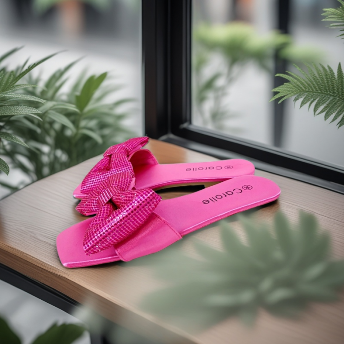 Papuci cu funda decorativa F21fucsia [6]