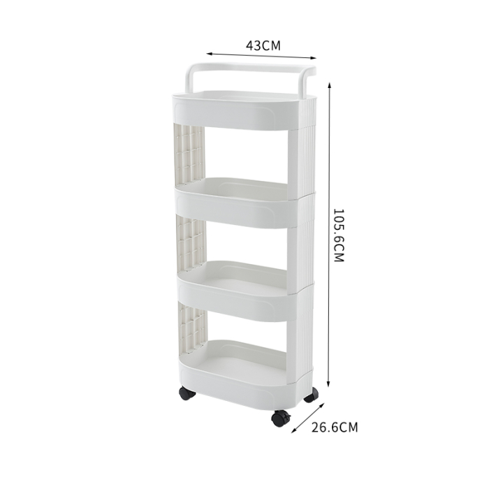 Suport universal pentru baie sau bucatarie cu 4 polite si roti SHYE-6501 [2]